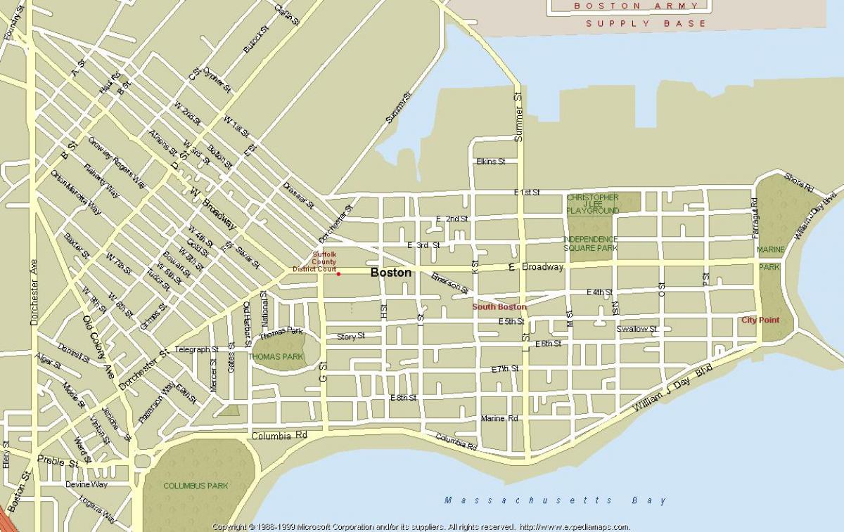 карта на улиците на Бостън