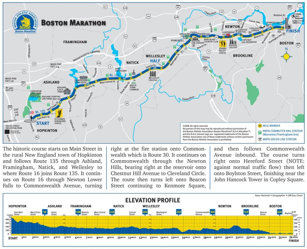 Бостънския маратон на релефа