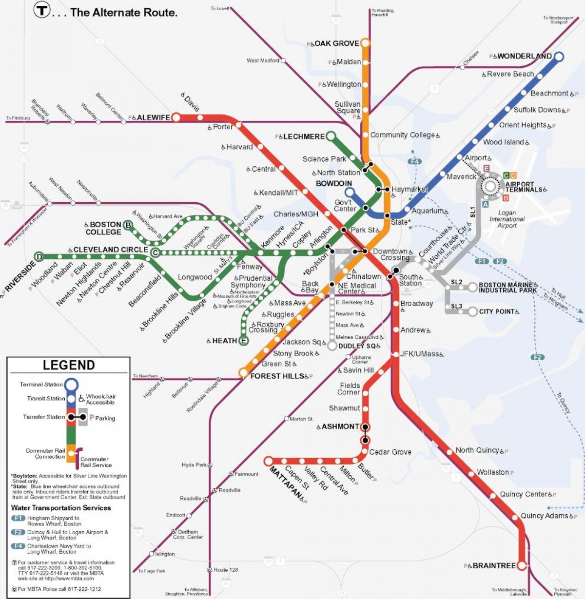 оранжева линия Бостън картата