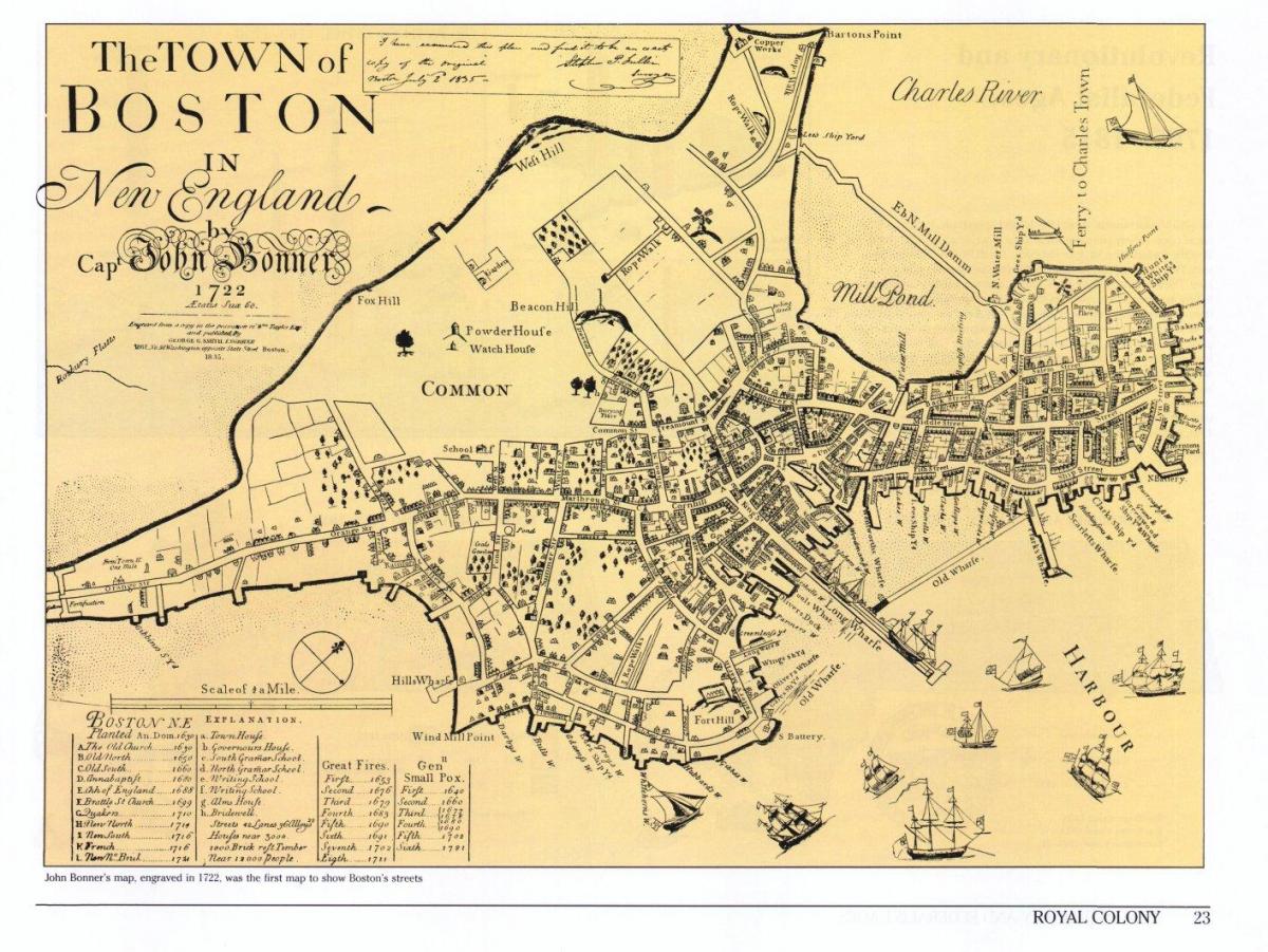 старата карта Бостън