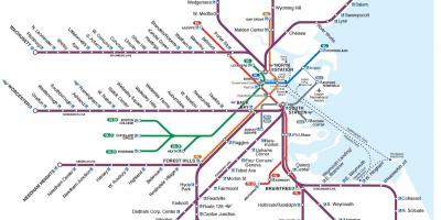 Крайградски железопътни картата Бостън