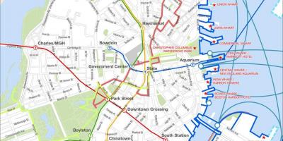 Бостън пешеходна обиколка на картата