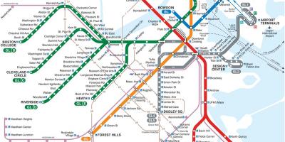 Карта на метрото mbta червена линия