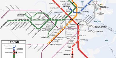 Оранжева линия Бостън картата