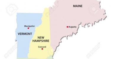 Карта Щати На Нова Англия