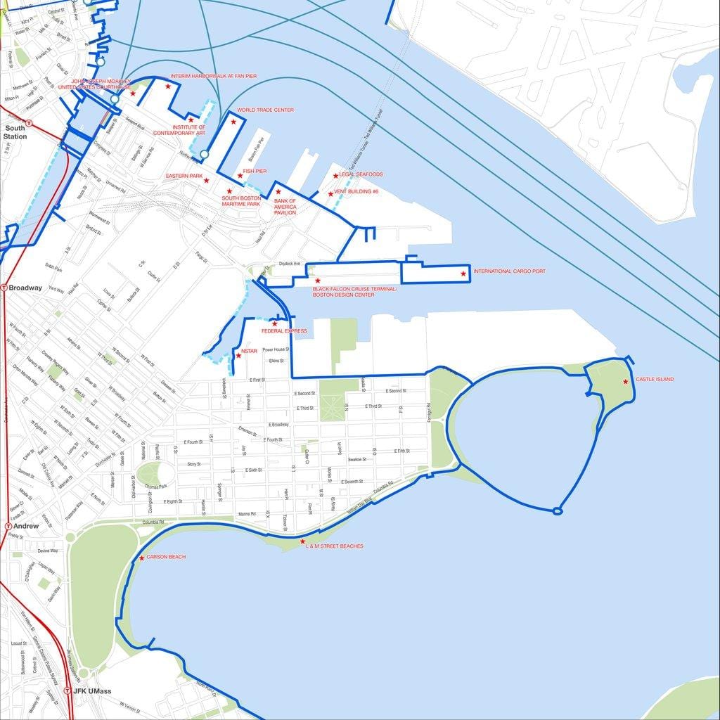 свободното време harborwalk Бостън картата