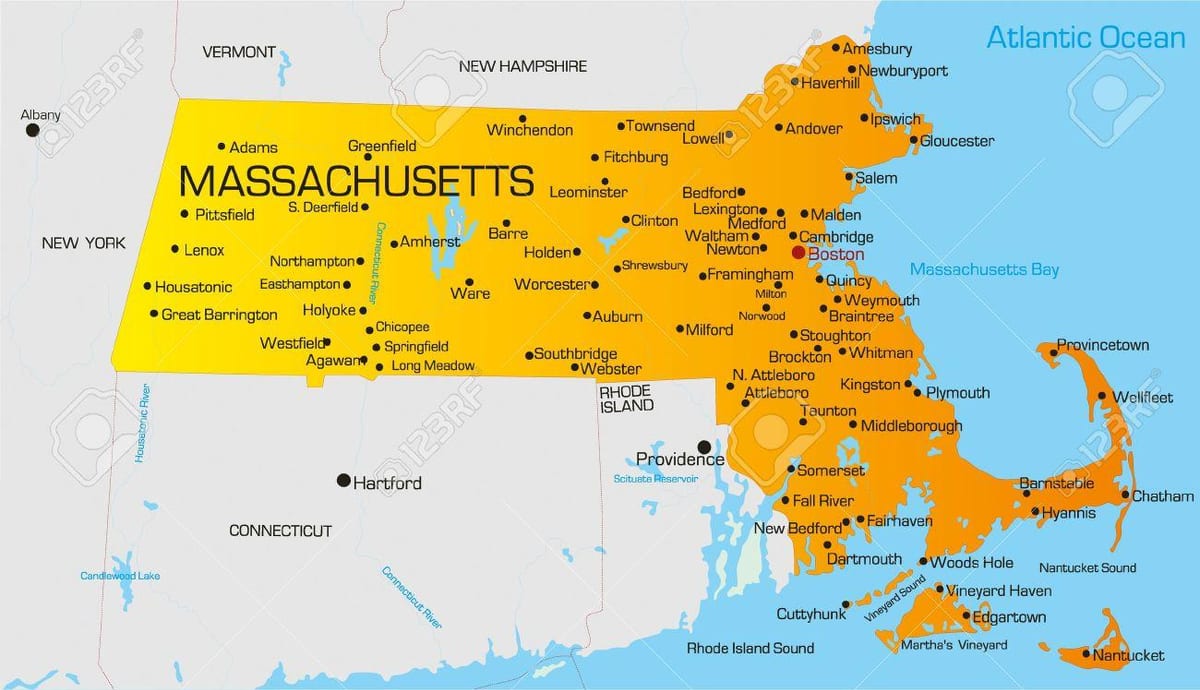 Massachuset картата