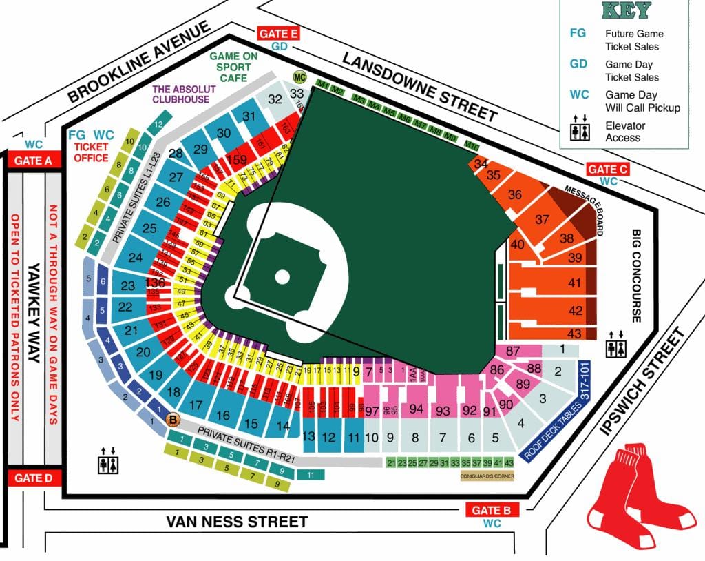 Картата на мястото на fenway