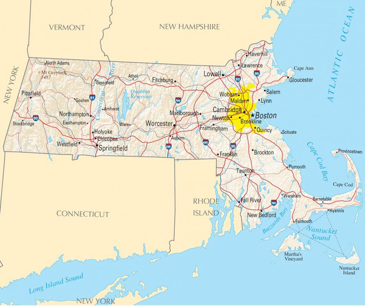 карта Бостън, САЩ