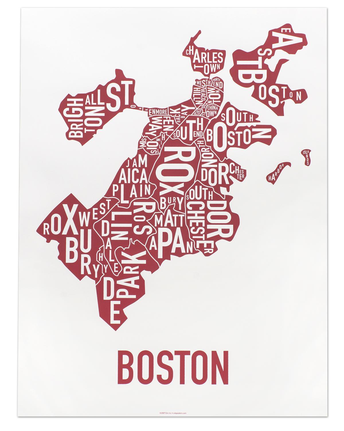 град Бостън картата