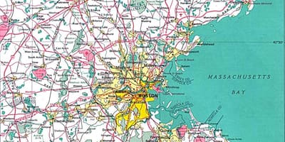 Карта на голям Бостън