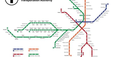 Метрото в Бостън карта
